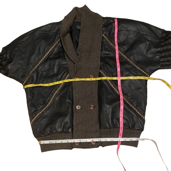 Mens Vintage Leather and Knit Jacket - Picture 4 of 5